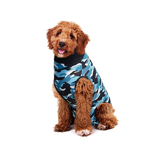 Suitical Recovery Suit Perro, XXXS, Camuflaje Azul