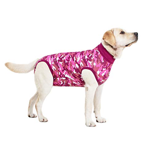 Suitical - Traje Protector para Perros de recuperación médica con un diseño de Camuflaje de Color Rosa, Talla XS