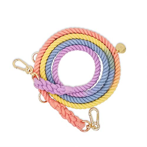 Suministros de Mascotas Arco Iris en el Pecho Correa Collar para Mascotas Grande en Pequeña Comodidad del Perro Correa para el Pecho en Forma de I (Color : Yellow Gradient Traction Rope, Size : M)