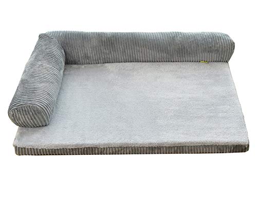 Suministros para Mascotas Sofá Cama Rectangular con Cojín Color Sólido Lavable Cuatro Temporadas Disponibles Cama para Perros Gato Cojín Gris S