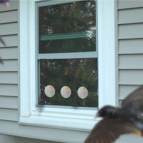 SyeRum Bird Freak Control Reflectante de pájaros, Pegatinas de disuasión de pájaros para Ventanas, 20 Piezas evitan Que los pájaros golpeen Las Ventanas