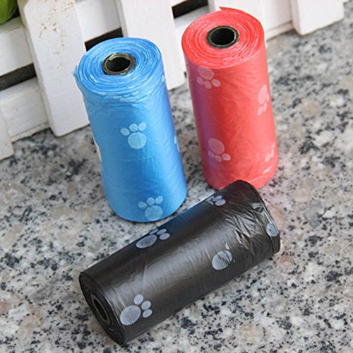 Symboat 10 Rolls Degradable Pet Dogs Cats Waste Poop Bag con la impresión de Bolsas de Perrito