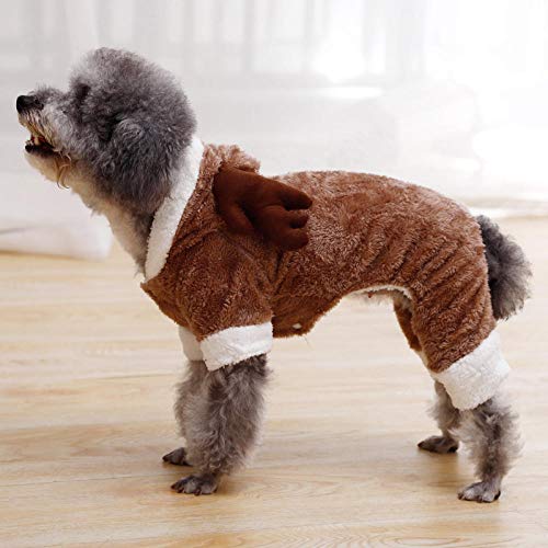 SYQY Traje de Gato de Perro de Doble Espesor para Animales Mono de Mascota de Invierno para Perros pequeños Chihuahua Shih Tzu Overol Ropa de Cachorro Abrigo de Perro-Naranja_Chick_L