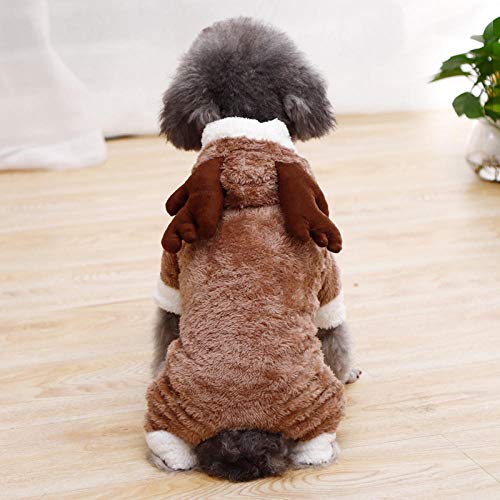 SYQY Traje de Gato de Perro de Doble Espesor para Animales Mono de Mascota de Invierno para Perros pequeños Chihuahua Shih Tzu Overol Ropa de Cachorro Abrigo de Perro-Naranja_Chick_L