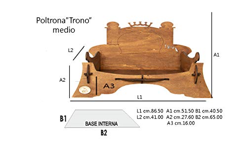 Taku Tk06 ml - Peine para Perros Tron de Madera, Dimensiones de la Base Mediana, Interior de 40 x 65 cm, Color Oscuro, M, Madera Oscura