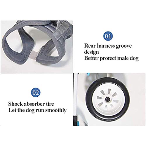 TELLMNZ Silla de Ruedas Ajustable para Mascotas, 2 Ruedas, remolques de Bicicleta para Perros, Deportes y Aire Libre para discapacitados, Patas traseras, Cachorro, Gato, Patas traseras, rehabilitaci