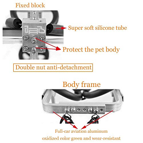 TELLMNZ Silla de Ruedas Ajustable para Perros, 6 tamaños para rehabilitación de Patas Delanteras/traseras, Silla de Ruedas de 2 Ruedas para Patas traseras Ruedas de Carro para Perros Ligeras, plat