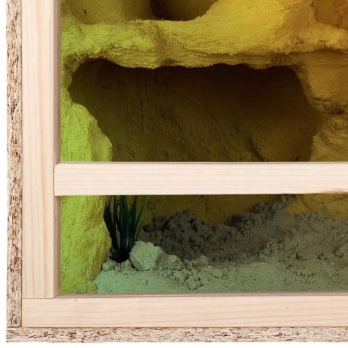 Terrario de tamaño grande de madera para reptiles, para interiores, página ventilación, para serpientes y lagartos, beige, 100x50x50cm - Side Vent