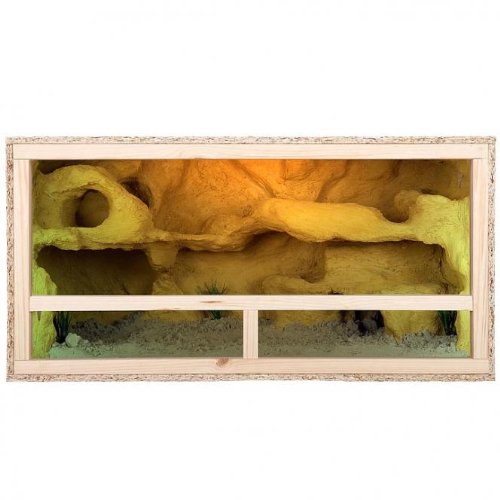 Terrario de tamaño grande de madera para reptiles, para interiores, página ventilación, para serpientes y lagartos, beige, 100x50x50cm - Side Vent