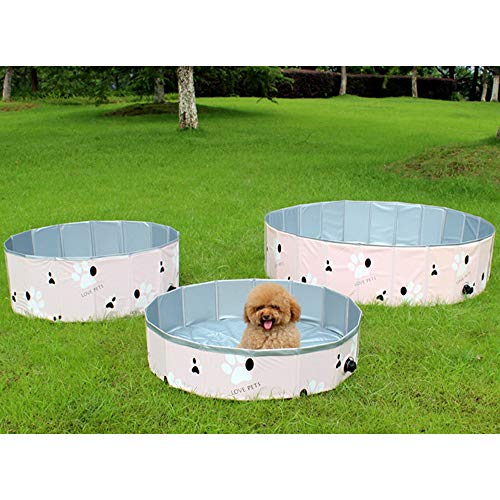 Tina de baño portátil al Aire Libre Rosa Plegable Plástico Duro PVC Baño Piscina Plegable para niños Bebé Mascotas Perros Gatos,80 * 20cm