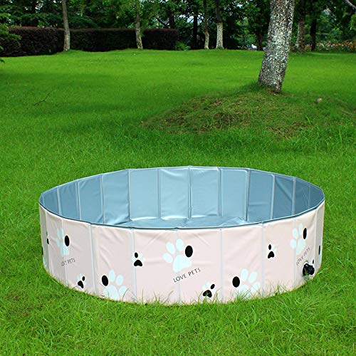 Tina de baño portátil al Aire Libre Rosa Plegable Plástico Duro PVC Baño Piscina Plegable para niños Bebé Mascotas Perros Gatos,80 * 20cm