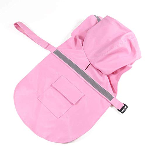 Tineer Ajustable Impermeable Mascota Perro Chaqueta Impermeable con Capucha Impermeable Chaqueta de la Capa de la Lluvia Ropa para Perros Pequeños Medianos Grandes (XL, Rosado)