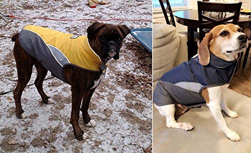 Tineer Chaleco Reflectante Impermeable Mascota Perro Cachorro Ropa Chaqueta Al Aire Libre Cálido Invierno Perros Ropa Abrigo para Pequeño Mediano Grande Chaleco Chaqueta de Abrigo (M, Yellow)