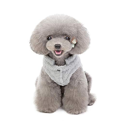 Tineer Pet Doggy Winter Lamb Cachemira Abrigo Warm Outdoor Fleece Dog Fleece Forro Pullover Coat Chaqueta Outwear Chaleco para Perros pequeños y medianos (XL, Gris)