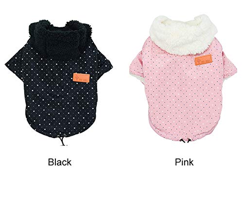 Tineer Pet Puppy Little Star Coat, Perro de Mascota Cálido Invierno Ropa Cachorro Suéter Ropa Ropa para Perros (L, Negro)