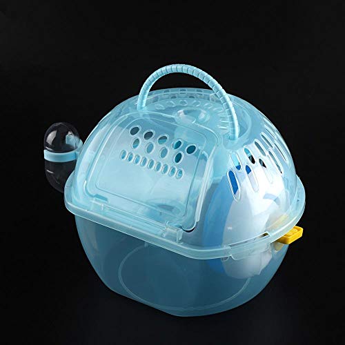 TMISHION Jaula de hámster, Deluxe Portable Mouse de plástico Transparente Casa Accesorios Completamente equipados Jaula de hábitat Hamster(Azul)