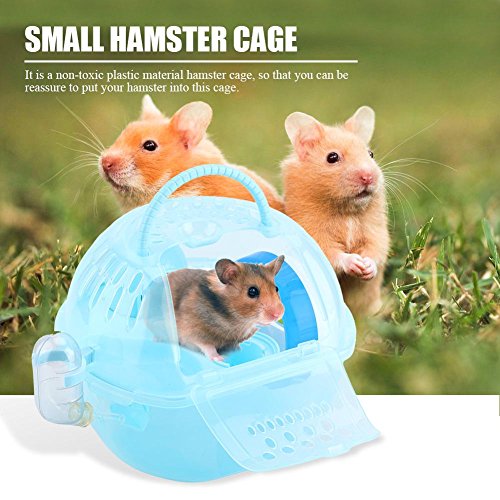 TMISHION Jaula de hámster, Deluxe Portable Mouse de plástico Transparente Casa Accesorios Completamente equipados Jaula de hábitat Hamster(Azul)