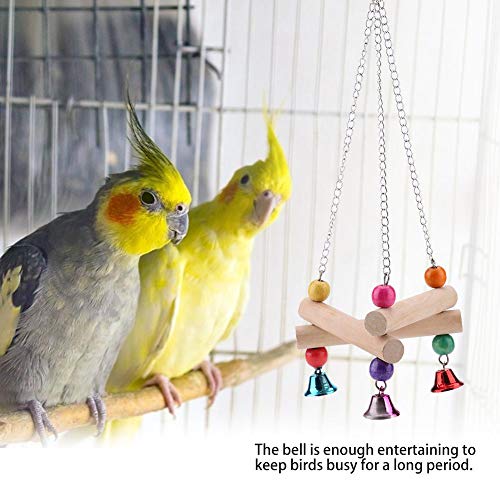 TOPINCN Parrot Toys Parrot Columpio de pie Puente Colgante Cuerda de cáñamo Juguete Triángulo Soporte Rack Colgando Escalera Chewing Swing Cage Accesorio 3 unids/Set