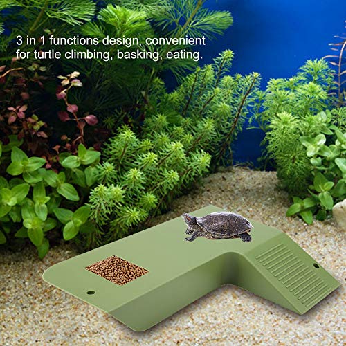 TOPINCN Turtle Frog Isla Flotante Ecológico Multifuncional Seguro Saludable Mascotas para Mascotas Reptiles Hábitat Suministros Ornamento para acuarios Plataforma de Escalada(Verde)