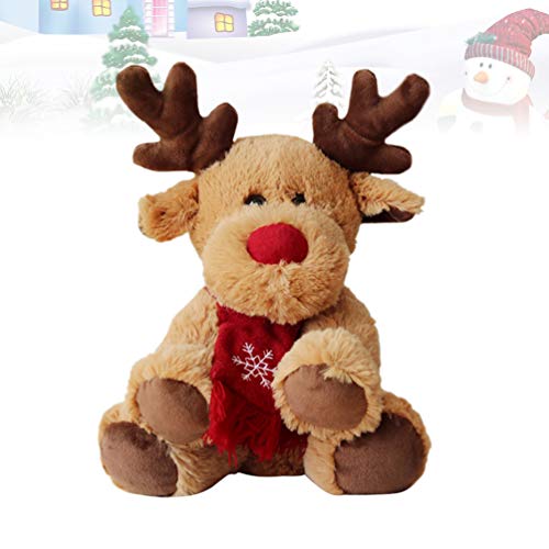 Toyvian muñeco de Peluche de Reno muñeco de Peluche de Navidad 29cm