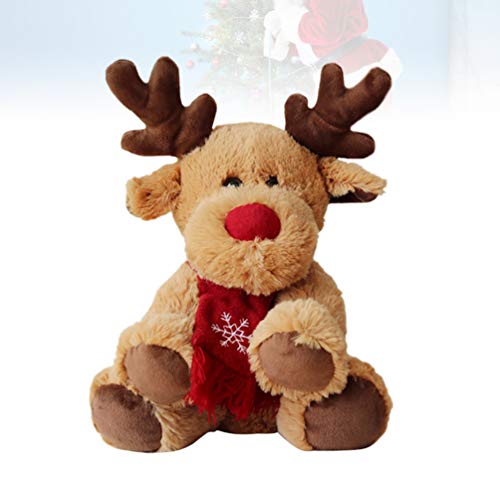 Toyvian muñeco de Peluche de Reno muñeco de Peluche de Navidad 29cm