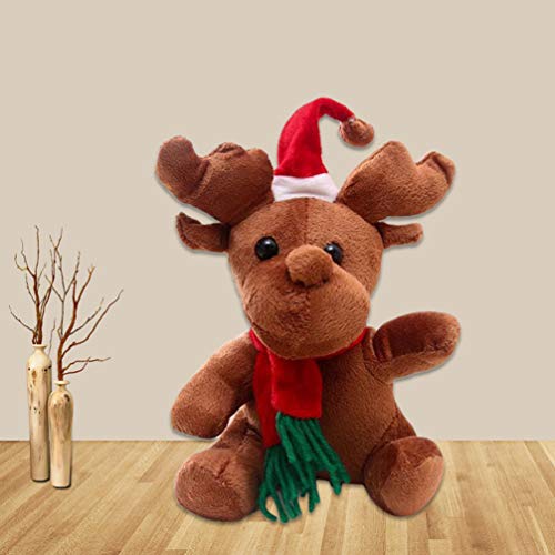 Toyvian Peluche de Navidad muñeco de Reno de Peluche Juguete Animal Suave para niños 7.8 / 20cm