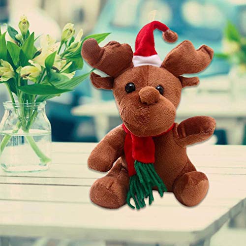 Toyvian Peluche de Navidad muñeco de Reno de Peluche Juguete Animal Suave para niños 7.8 / 20cm