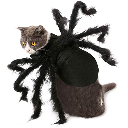 Traje de araña para mascotas, Gran araña grande Mascota Cosplay Ropa divertida Vestido Ropa de tela de fieltro para mascotas Fiesta de Navidad de Navidad Decoración de ropa de rendimiento, Negro