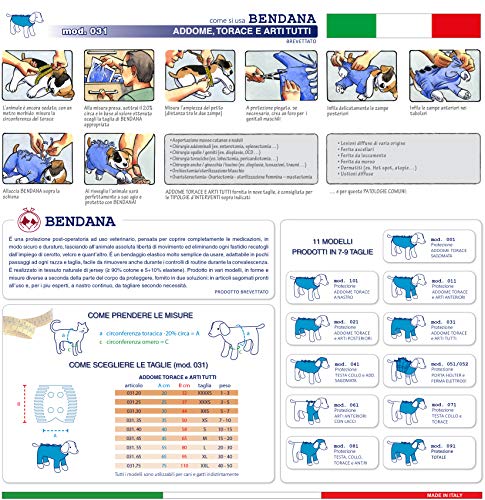 Traje postoperatorio para Perros y Gatos, Protege heridas y Vendajes, Garantiza higien, Limpieza y Libertad de Movimiento. Modelo 031 - Abdomen, tórax Entallado y Todos los Miembros (S)