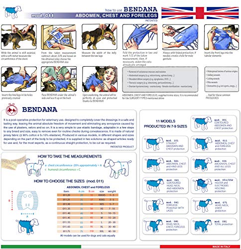 Traje postoperatorio para Perros y Gatos, Protege heridas y Vendajes, Garantiza higiene, Limpieza, Libertad de Movimiento. Modelo 011 (XXXS)