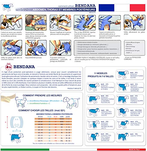 Traje postoperatorio para Perros y Gatos, Protege heridas y Vendajes, Garantiza higiene, Limpieza y Libertad de Movimiento. Modelo 021 - Abdomen, tórax y Miembros posteriores (XXXXS)