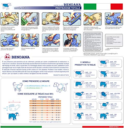 Traje postoperatorio para Perros y Gatos, Protege heridas y Vendajes, Garantiza higiene, Limpieza y Libertad de Movimiento. Protección Total - 091.75 XXL