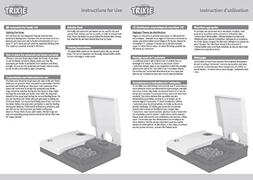 Trixie 24372 - Comedero automático, 2x300 ml, Gris/Negro, 27x7x24 cm