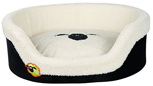 Trixie 36883 Cama La Oveja Shaun, 100 x 75 cm, Crema y Negro