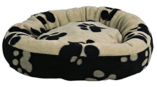 Trixie Cama Sammy, 50 cm, Negro/Beige con Huellas