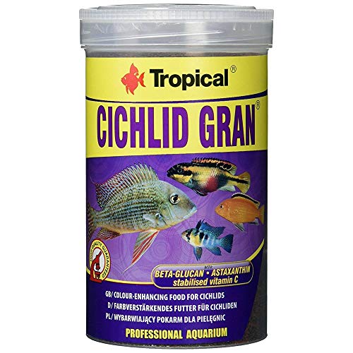 Tropical Cichlid Gran, alimento granulado con Beta-glucano, 1 Unidad (250 ml)