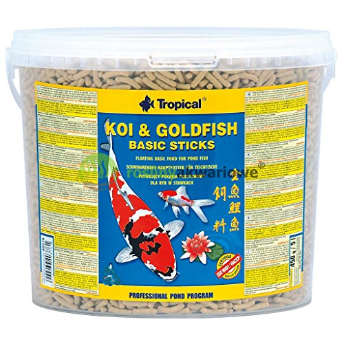 Tropical Koi & Goldfish Basic Sticks Comida para acuariofilia 5 L/400 G – Juego de 3