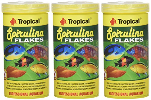 Tropical - Spirulina Flakes - Comida en Copos para acuariofilia, 250 ml - Lote de 3