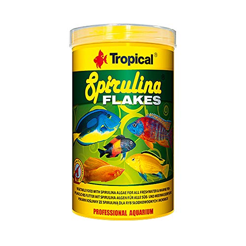 Tropical - Spirulina Flakes - Comida en Copos para acuariofilia, 250 ml - Lote de 3