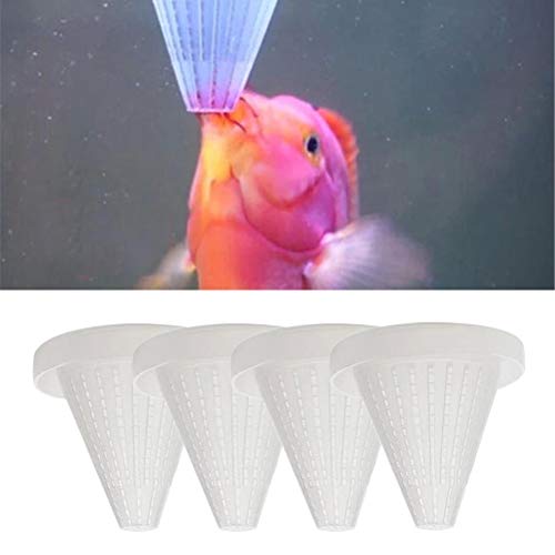 TTBD 4 PCS Comedero para Peces del Gusano Aquarium Live Rojo, Alimentador Peces De Plástico De Alimentación En Vivo Congelado De Pescado Camarón De Salmuera Acuario Alimentador Cono,4 pcs