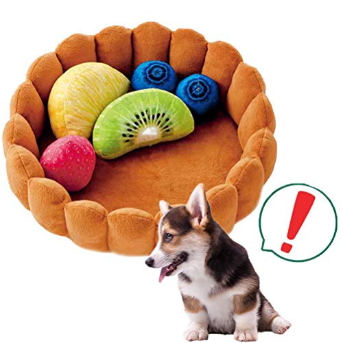 TTBD Linda Cama De Frutas Camas para Perros Gatos, Camas para Perros Pequeños del Sueño Jerarquía De La Estera Casa con Cinco Frutas Juguetes para Conejo De Indias De La Ardilla para Mascotas Cerdo