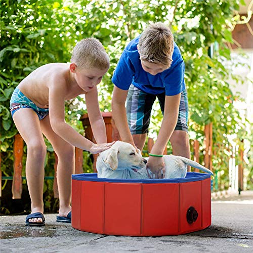 TTBD Piscina para Mascotas Bañera Perros Grandes Piscina para Niños PVC Antideslizante Adecuado para Interior Exterior Al Aire Libre,Rojo,4 * 12inch