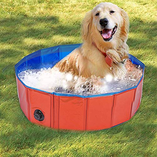 TTBD Piscina para Mascotas Bañera Perros Grandes Piscina para Niños PVC Antideslizante Adecuado para Interior Exterior Al Aire Libre,Rojo,4 * 12inch