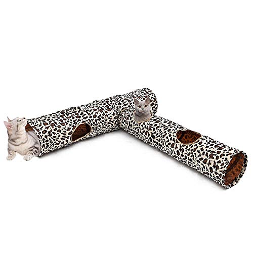 Túneles Para Gatos Artículos Para Gatos Tubos Y Túneles Para Animales Pequeños Proveedor De Mascotas Plegable Largo Divertido Divertido Gatito Juguetes   Leopardo Gato Túnel Gato Conejo Juguet