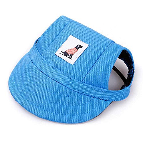 TUOLUO Gorra De Perro Mascota Verano Pequeño Cachorro Gorra De Impresión De Verano para Mascotas Gorra De Visera De Béisbol para Perros Accesorios Al Aire Libre Gorra De Gorra De Sol Chihuahua M/Azul