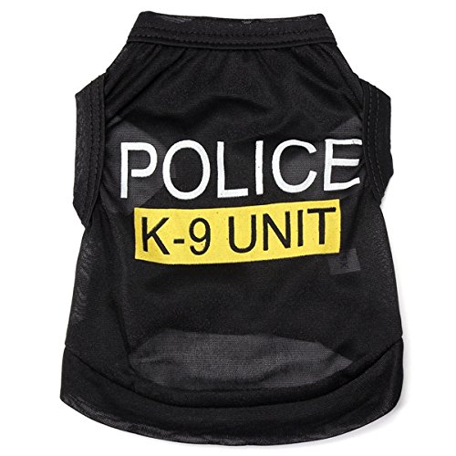 Tutoy Moda Policía K-9 Unidad Cachorro Perro T-Shirts Mascotas Ropa De Verano Vestuario-M