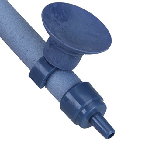 UEETEK 10 Pulgadas de Tanque de Pescado de Acuario de Burbujas de Pared de Aire Tubo de Piedra con la Taza de succión (Azul)