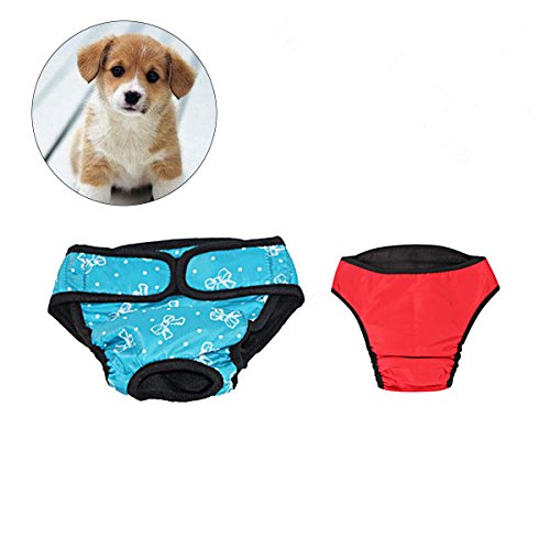 UEETEK 2 PCS Pet Dog Puppy Pañal Sanitario Physiological Pants Female Dog Shorts Bragas Menstruación Underwear Talla S