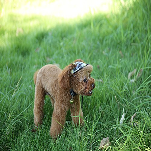 UEETEK Sombrero de Camuflaje para Perros Sombrero de Lona para Mascotas Gorra de béisbol Ajustable Sombrero de Visera con Orificios para los oídos para Perros pequeños Tamaño L