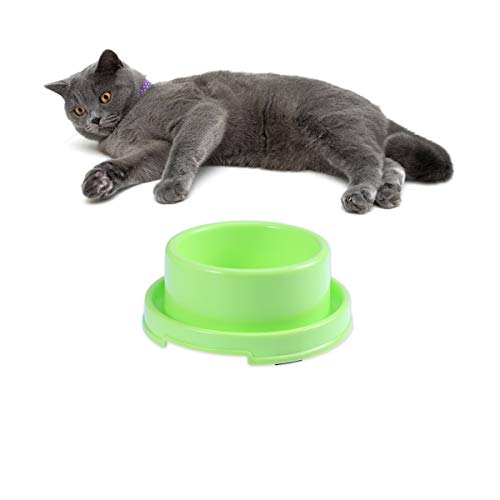 UKCOCO Tazón de Comida Anti-Hormiga para Mascotas, Cuenco de Comida de Agua de Plástico, Recipiente para Alimentos Antideslizante para Perros y Gatos (Verde)